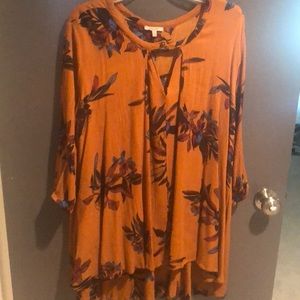 Orange Floral tunic
